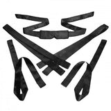 Bordeaux 5 Piece Satin Bondage Set - Black