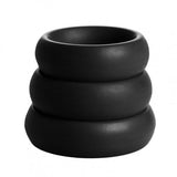 3 Piece Silicone Cock Ring Set - Black