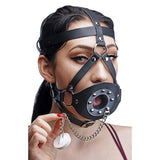 Plug Your Hole Open Mouth Leather Head Harness