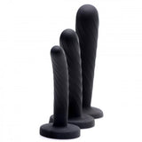 Trinity Strap-On Silicone 3 Piece Dildo Set – Black