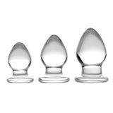 Triplets 3 Piece Glass Anal Plug Kit