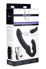 Evoke Rechargeable Vibrating Silicone Strapless Strap On - Black