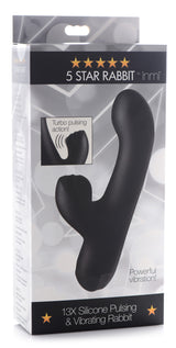 5 Star 13X Silicone Pulsing and Vibrating Rabbit - Black