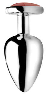 Authentic Red Jasper Gemstone Heart Anal Plug - Large