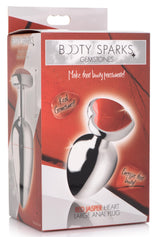 Authentic Red Jasper Gemstone Heart Anal Plug - Large