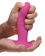 10X Squeezable Vibrating Dildo - Pink