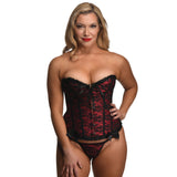 Scarlet Seduction Lace-up Corset and Thong - XL