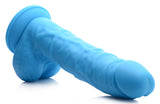 7 Inch Silicone Dildo with Balls - Berry
