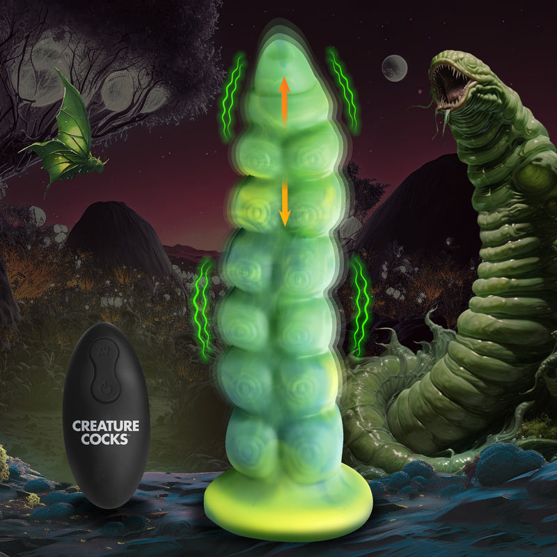 Squirmer Thrusting and Vibrating Silicone Dildo-0