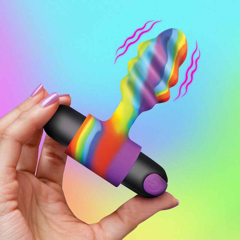 Vibrating Rainbow Butt Plug-0