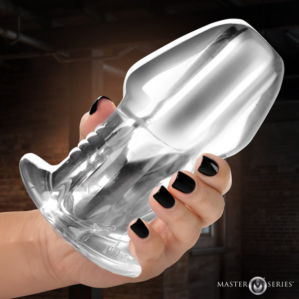 Dicked Clear Hollow Anal Plug - X-Large-0