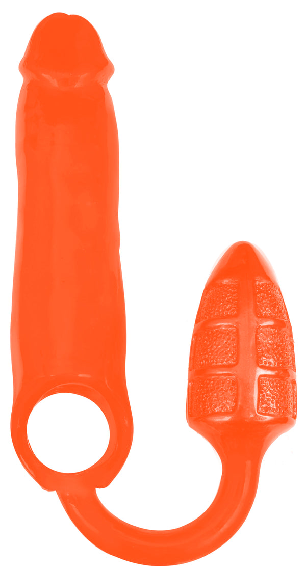 XXXPander Sheath with Double Textured Plug - Orange-0