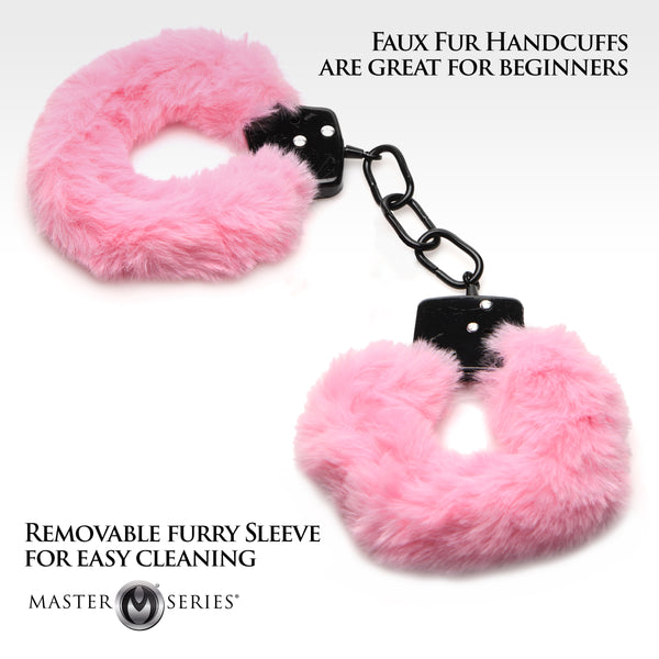 Cuffed in Fur Furry Handcuffs - Pink-0