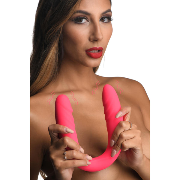 7X Double Down Silicone Double Dildo with Remote-0
