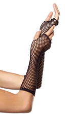 Triangle net fingerless gloves