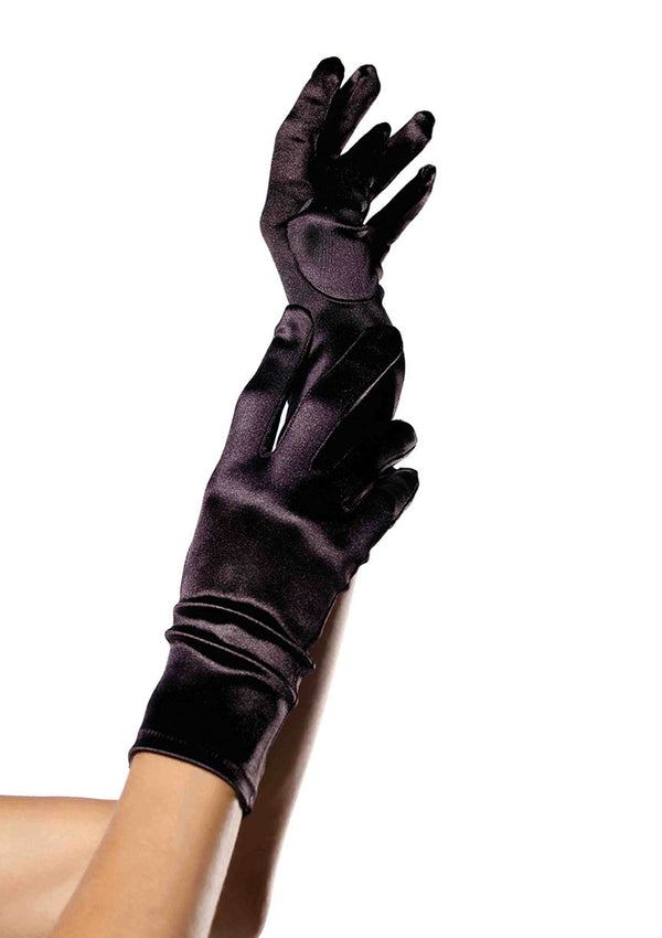 Wrist Length Satin Gloves O/S