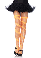 SWIRL DIAMOND NET THIGH HIGHS
