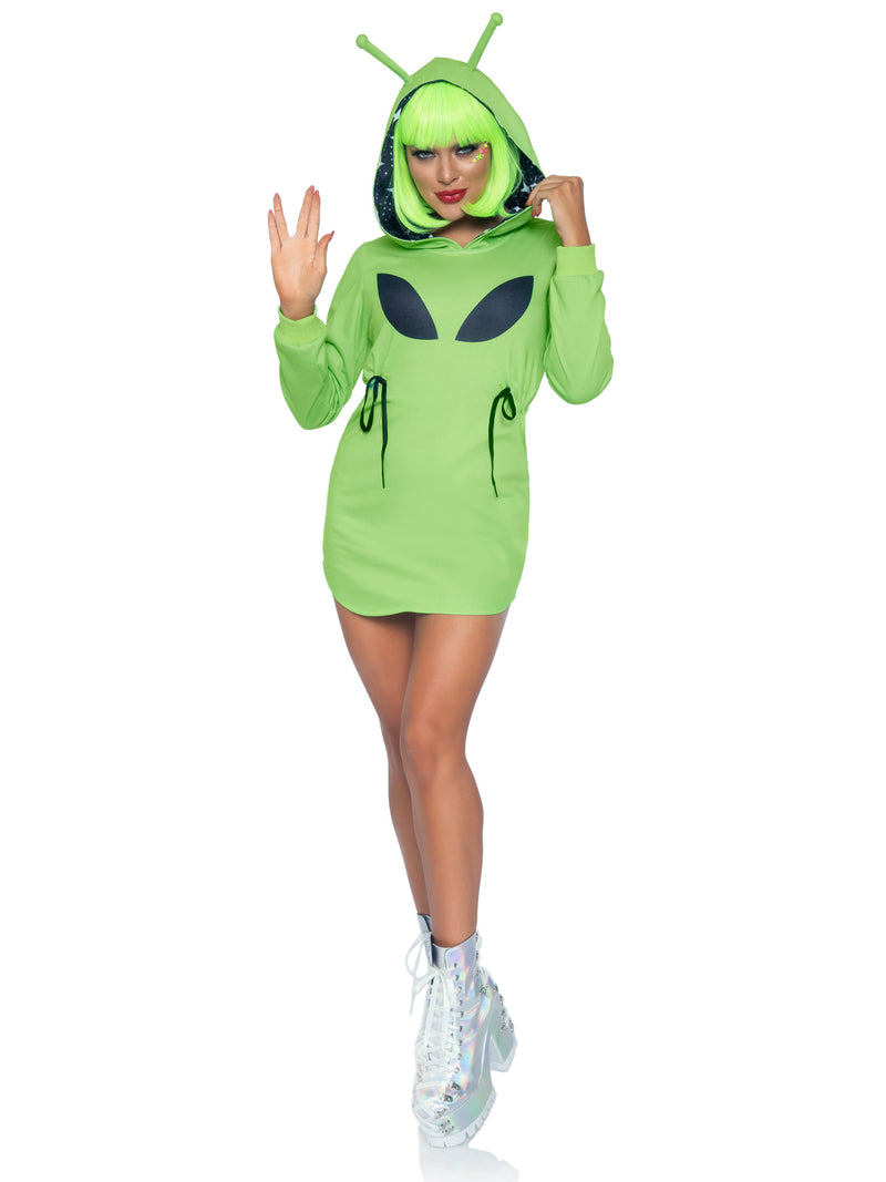 Alien fleece hoodie dress.