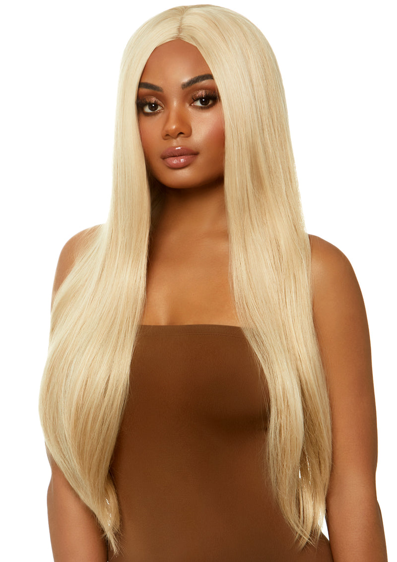 33" Long straight center part