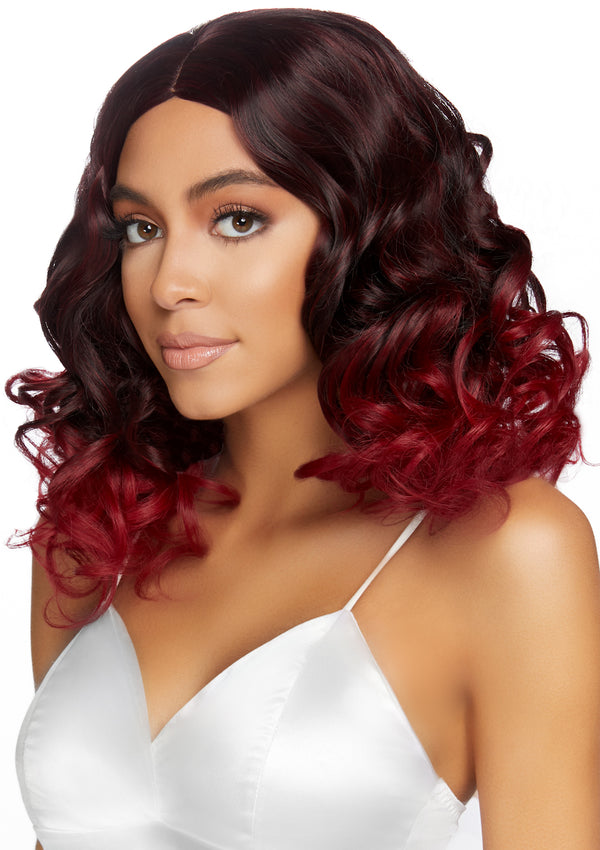 18" Curly ombre long bob wig.