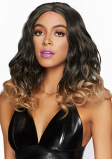 18" Curly ombre long bob wig.