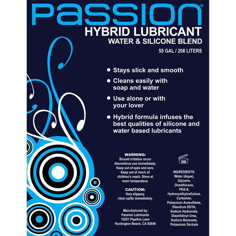Passion Water and Silicone Blend Hybrid Lubricant - 55 Gallon
