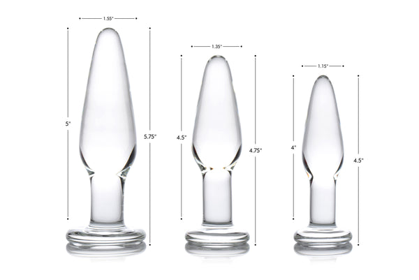 Dosha 3 Piece Glass Anal Plug Kit