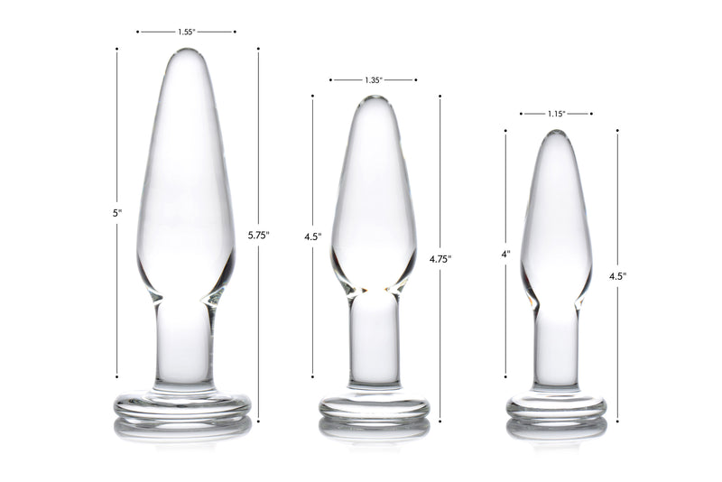 Dosha 3 Piece Glass Anal Plug Kit
