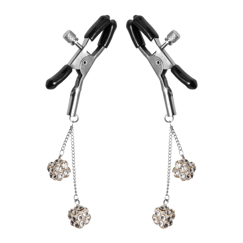 Ornament Adjustable Nipple Clamps with Jewel Accents
