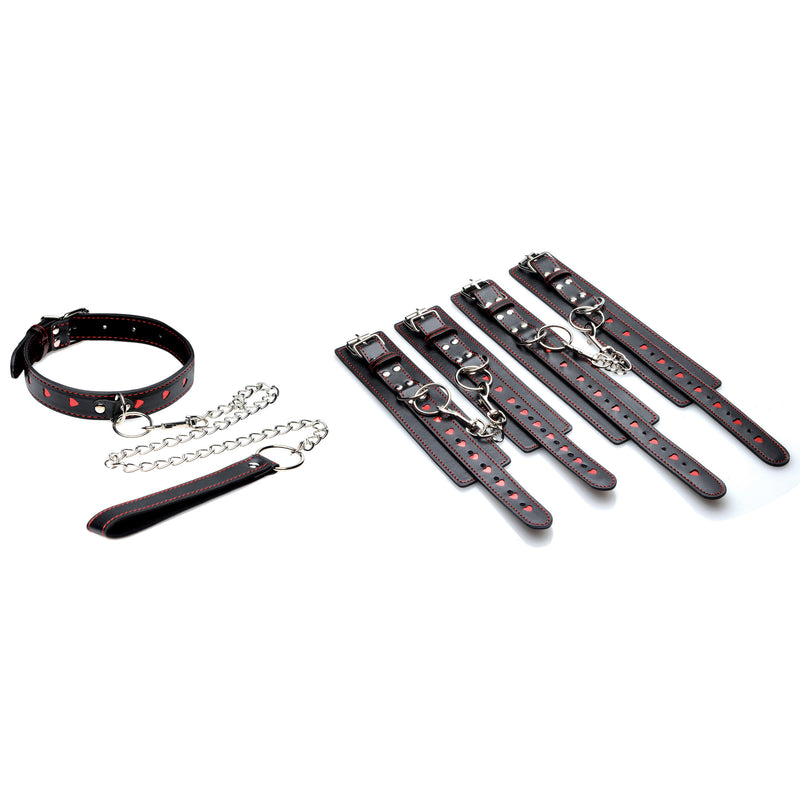 Heart Ache 5 Piece Heart Accented Bondage Set