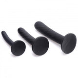 Trinity Strap-On Silicone 3 Piece Dildo Set – Black