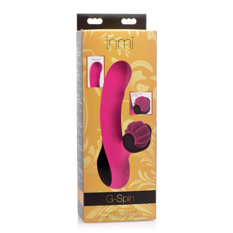 G-Spin Silicone Vibrator with Spinning Clitoral Stimulator