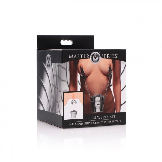 Slave Bucket Labia and Nipple Clamps