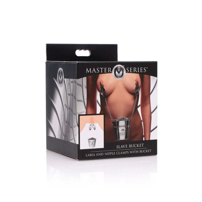 Slave Bucket Labia and Nipple Clamps