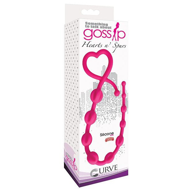 Hearts n Spurs Silicone Anal Beads- Pink