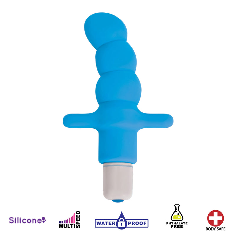 Desire Silicone Vibrating Anal Probe- Blue