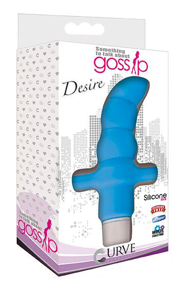 Desire Silicone Vibrating Anal Probe- Blue