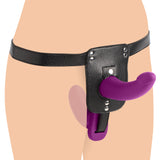 Double Take 10X Double Penetration Vibrating Strap-on Harness - Purple