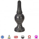 The King Ribbed Tip Anal Plug – Black