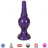 The King Ribbed Tip Anal Plug – Purple