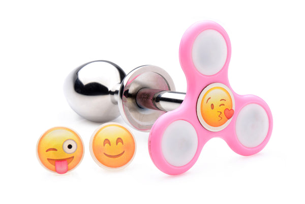 Light Up Emoji Fidget Spinner Butt Plug