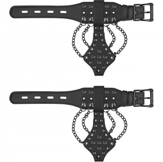 Spiked Handcuffs With Chains