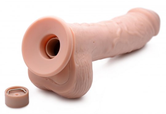 8 Inch Vibrating Squirting Dildo with Remote Control - Light