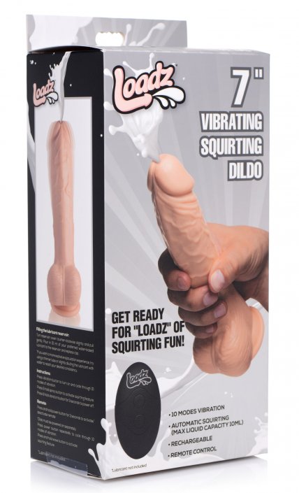 8 Inch Vibrating Squirting Dildo with Remote Control - Light
