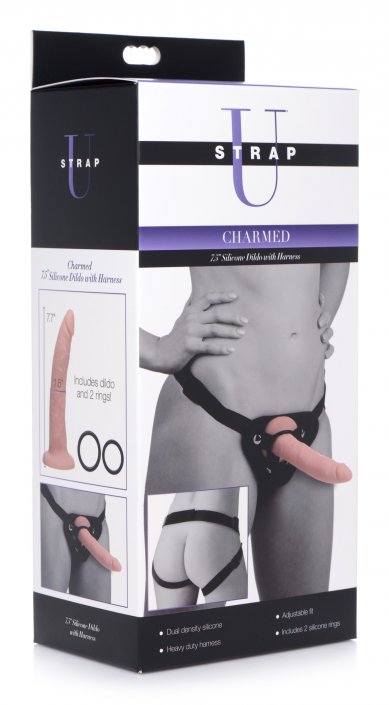 Charmed 7.5 Inch Silicone Dildo with Harness