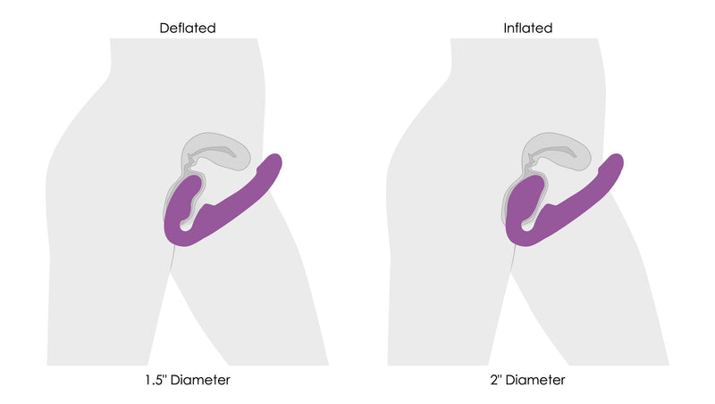 10X Remote Control Ergo-Fit G-Pulse Inflatable and Vibrating Strapless Strap-on - Purple