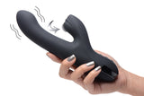 5 Star 13X Silicone Pulsing and Vibrating Rabbit - Black