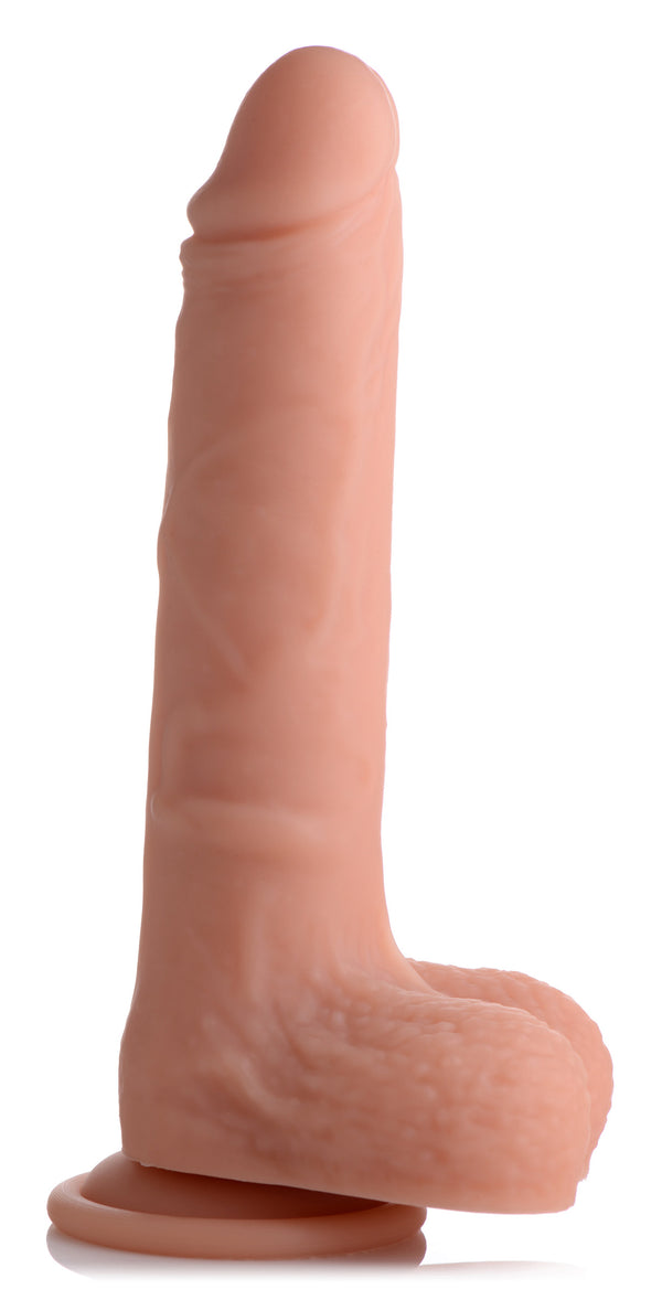 Vibrating and Rotating Remote Control Silicone Dildo with Balls - 8 Inch