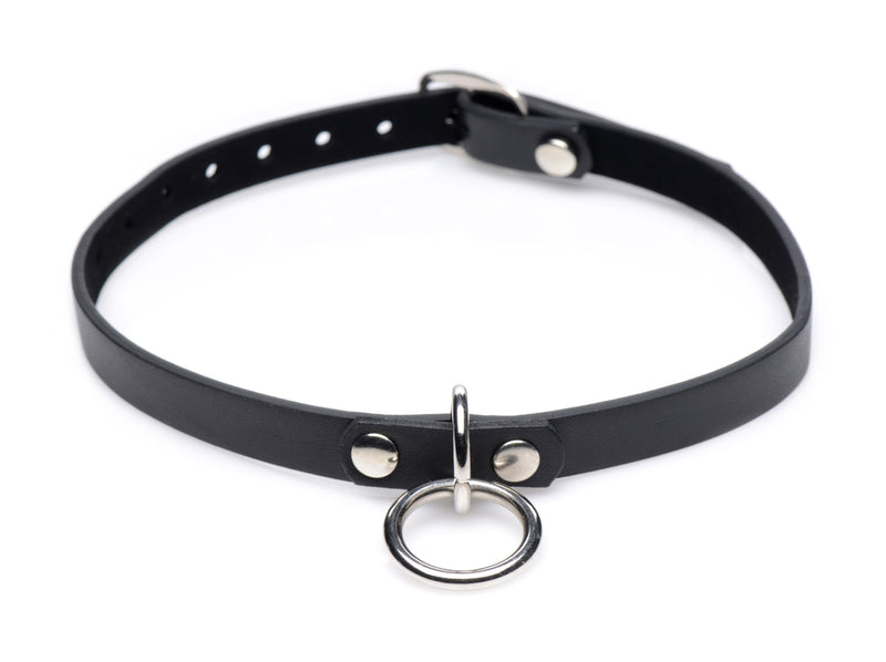 Collared Vixen Silver Ring Slim Choker