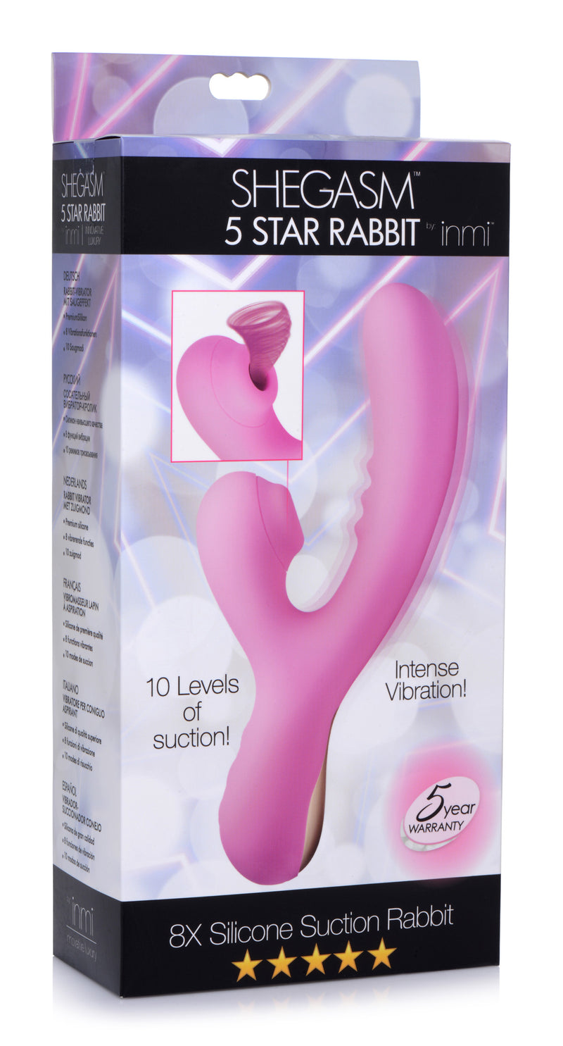 8X Silicone Suction Rabbit - Pink